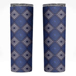 Indigo Diamond African Ankara Pattern Skinny Tumbler