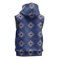 Indigo Diamond African Ankara Pattern Sleeveless Hoodie