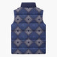 Indigo Diamond African Ankara Pattern Sleeveless Puffer Jacket