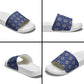 Indigo Diamond African Ankara Pattern Slide Sandals