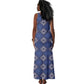 Indigo Diamond African Ankara Pattern Tank Maxi Dress