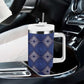 Indigo Diamond African Ankara Pattern Tumbler With Handle