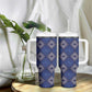 Indigo Diamond African Ankara Pattern Tumbler With Handle