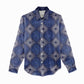 Indigo Diamond African Ankara Pattern Women Casual Shirt
