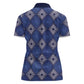 Indigo Diamond African Ankara Pattern Women Polo Shirt