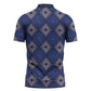 Indigo Diamond African Ankara Pattern Zipper Polo Shirt