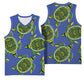 Emerald Turtle African Ankara Pattern Basketball Jersey
