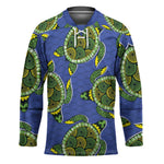Emerald Turtle African Ankara Pattern Hockey Jersey