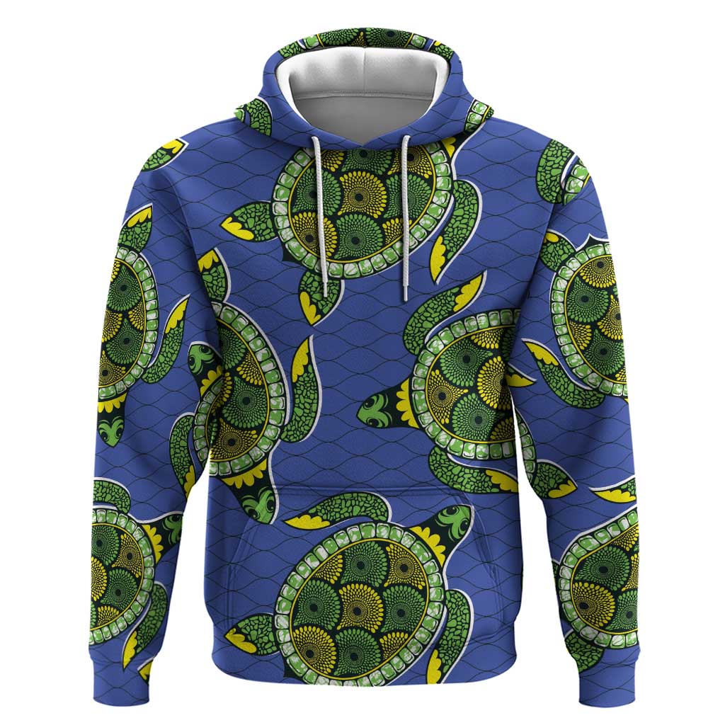Emerald Turtle African Ankara Pattern Hoodie