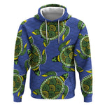 Emerald Turtle African Ankara Pattern Hoodie