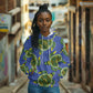 Emerald Turtle African Ankara Pattern Hoodie