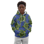Emerald Turtle African Ankara Pattern Kid Hoodie