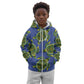 Emerald Turtle African Ankara Pattern Kid Hoodie