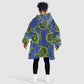 Emerald Turtle African Ankara Pattern Kid Wearable Blanket Hoodie
