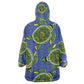Emerald Turtle African Ankara Pattern Kid Wearable Blanket Hoodie