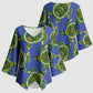 Emerald Turtle African Ankara Pattern Kimono Sleeve Blouse