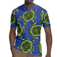 Emerald Turtle African Ankara Pattern Rugby Jersey