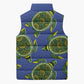 Emerald Turtle African Ankara Pattern Sleeveless Puffer Jacket
