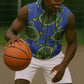 Emerald Turtle African Ankara Pattern Sleeveless Zip Hoodie