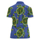 Emerald Turtle African Ankara Pattern Women Polo Shirt