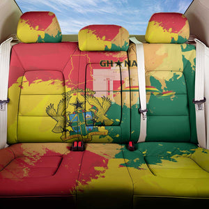 Ghana Republic Day Back Car Seat Cover Black Star Square - Grunge Style