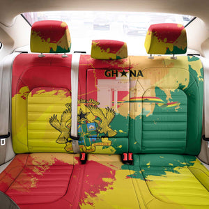 Ghana Republic Day Back Car Seat Cover Black Star Square - Grunge Style