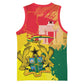 Personalized Ghana Republic Day Basketball Jersey Black Star Square - Grunge Style - African Pride