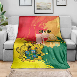 Ghana Republic Day Blanket Black Star Square - Grunge Style