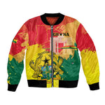 Personalized Ghana Republic Day Bomber Jacket Black Star Square - Grunge Style