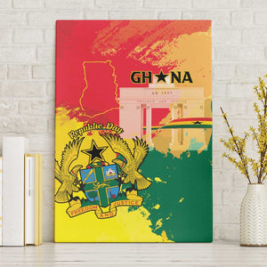 Ghana Republic Day Canvas Wall Art Black Star Square - Grunge Style
