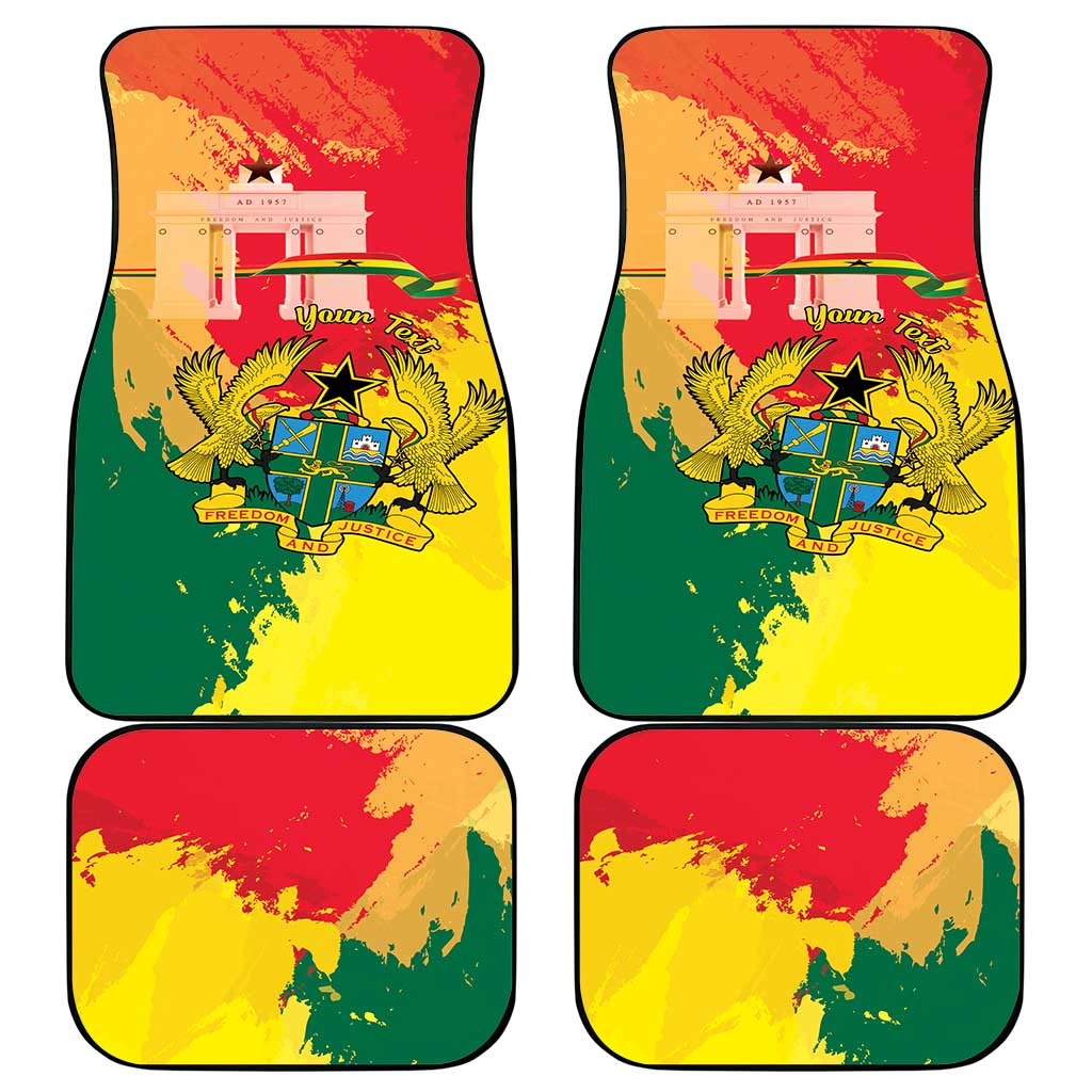 Ghana Republic Day Car Mats Black Star Square - Grunge Style