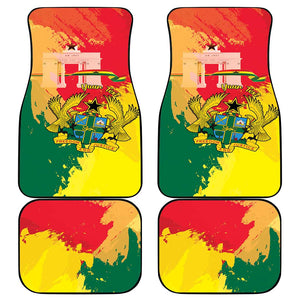 Ghana Republic Day Car Mats Black Star Square - Grunge Style