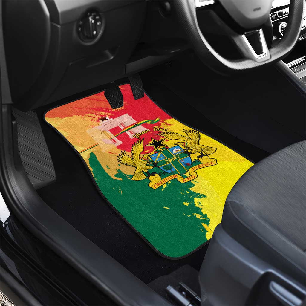 Ghana Republic Day Car Mats Black Star Square - Grunge Style
