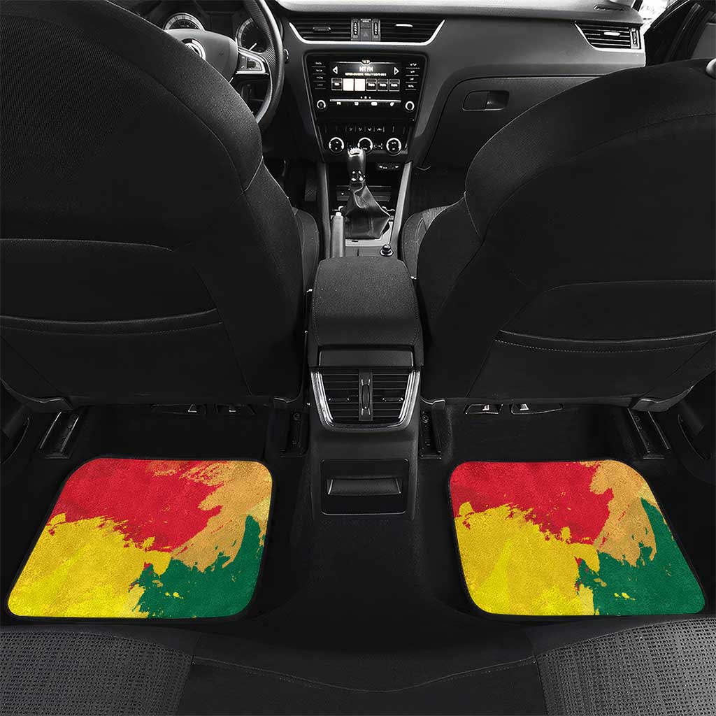 Ghana Republic Day Car Mats Black Star Square - Grunge Style