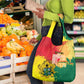 Ghana Republic Day Grocery Bag Black Star Square - Grunge Style