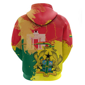 Personalized Ghana Republic Day Hoodie Black Star Square - Grunge Style