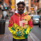 Personalized Ghana Republic Day Hoodie Black Star Square - Grunge Style
