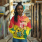 Personalized Ghana Republic Day Hoodie Black Star Square - Grunge Style