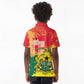 Personalized Ghana Republic Day Kid Polo Shirt Black Star Square - Grunge Style