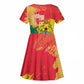 Personalized Ghana Republic Day Kid Short Sleeve Dress Black Star Square - Grunge Style