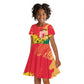 Personalized Ghana Republic Day Kid Short Sleeve Dress Black Star Square - Grunge Style