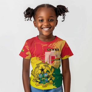 Personalized Ghana Republic Day Kid T shirt Black Star Square - Grunge Style