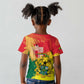 Personalized Ghana Republic Day Kid T shirt Black Star Square - Grunge Style