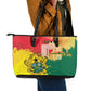 Ghana Republic Day Leather Tote Bag Black Star Square - Grunge Style