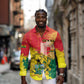Personalized Ghana Republic Day Long Sleeve Button Shirt Black Star Square - Grunge Style