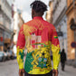 Personalized Ghana Republic Day Long Sleeve Button Shirt Black Star Square - Grunge Style