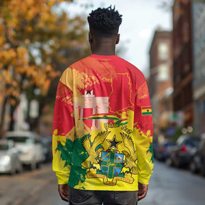Personalized Ghana Republic Day Long Sleeve Shirt Black Star Square - Grunge Style