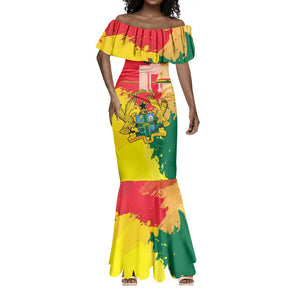 Personalized Ghana Republic Day Mermaid Dress Black Star Square - Grunge Style