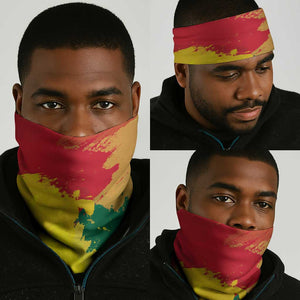 Ghana Republic Day Neck Gaiter Black Star Square - Grunge Style - African Pride
