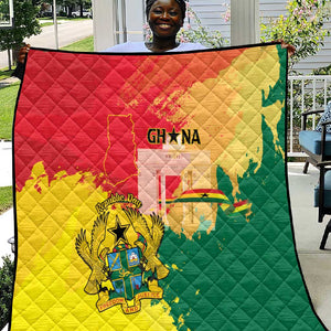 Ghana Republic Day Quilt Black Star Square - Grunge Style